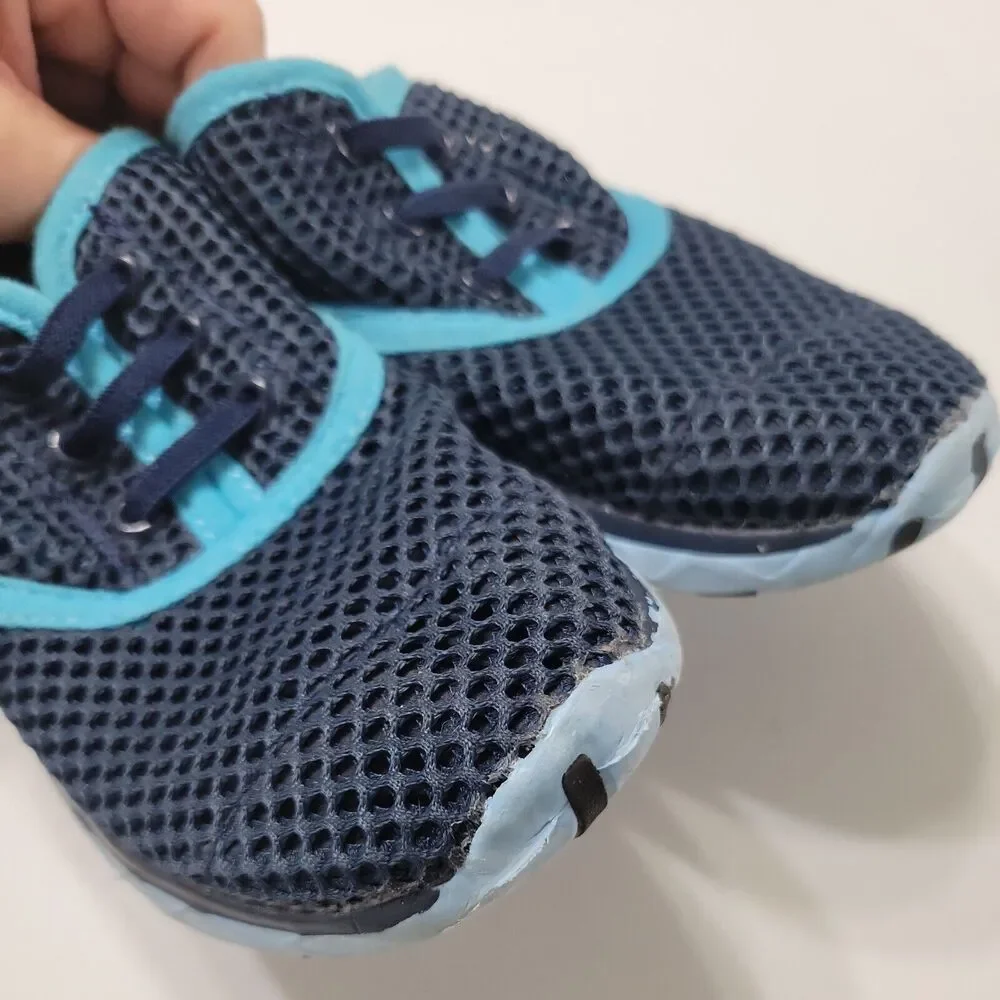 Aleader Adventure Water Shoes Girls Size 2 Blue Mesh Barefoot‎ Lace Up Comfort